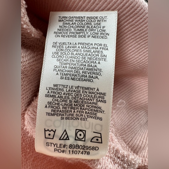 NWT C&C California “Take It Easy” Pink Sweatshirt Size M Cotton Blend - Picture 6 of 6